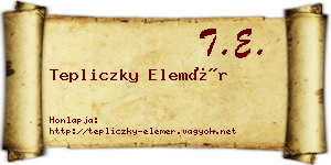 Tepliczky Elemér névjegykártya
