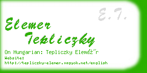 elemer tepliczky business card